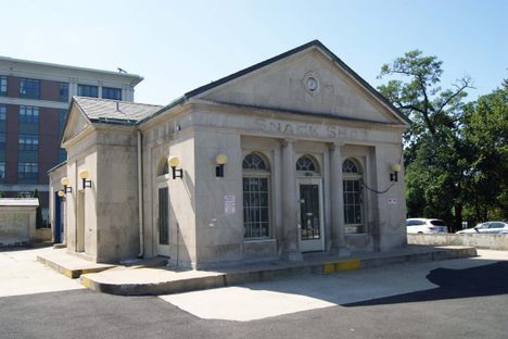 A vacant shell in 2017 awaits future tenants.