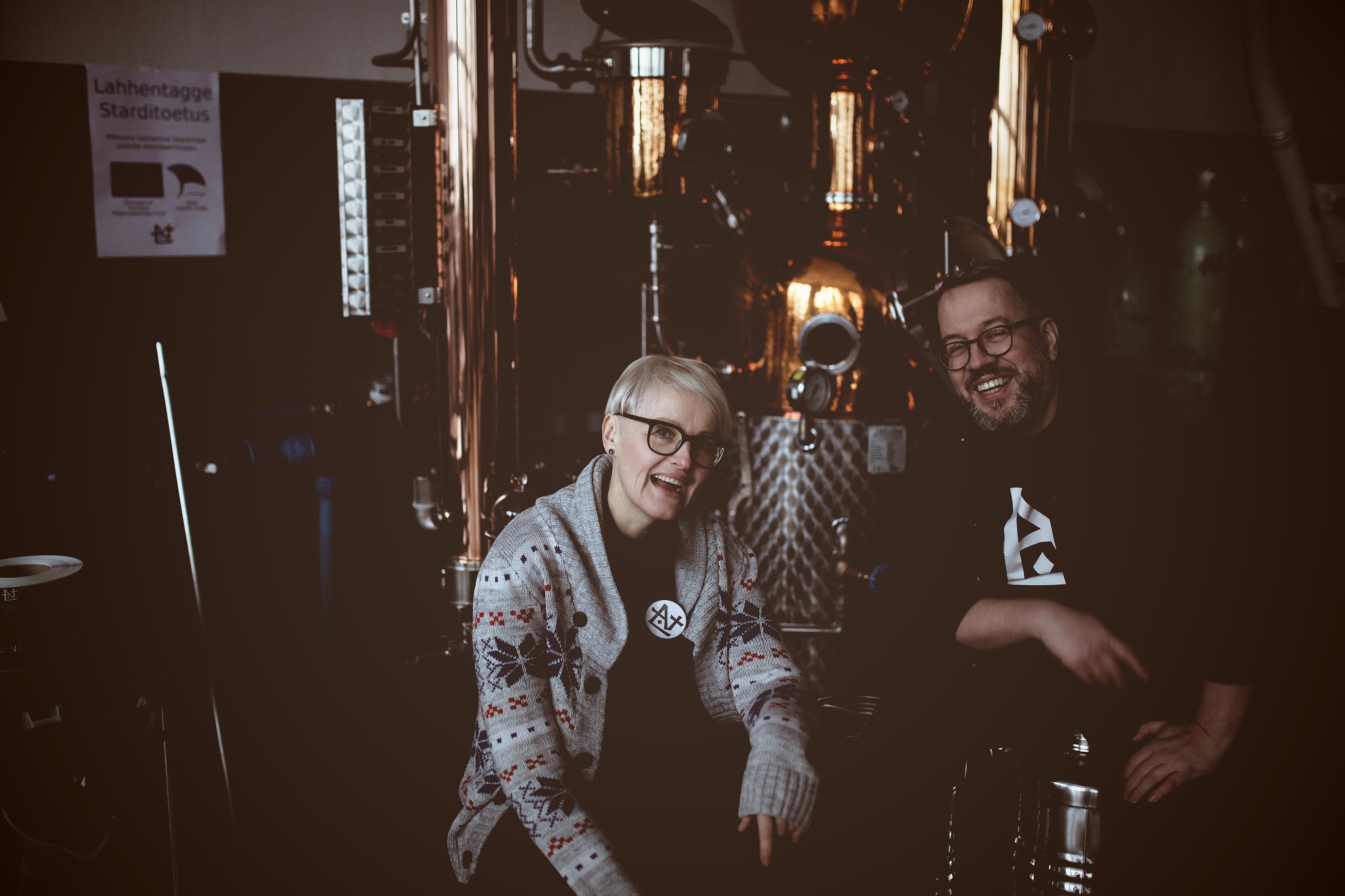 Pöör and Virki—here, inside their distillery—started making the soda in 2019.