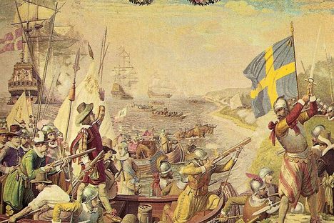 Denmark and Sweden heading into battle during the Kalmar War.