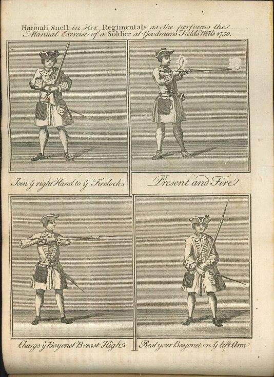 Snell demonstrates military drills.