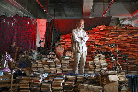 Mendy Cahan, the founder of Yung Yidish, a nonprofit organization preserving Yiddish culture at Tel Aviv's Central Bus Station.