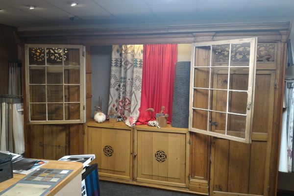 An old 17th-century closet that used to be the barrier between the shop and living area.