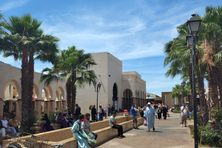 Central courtyard of Souk El Had in Agadir, Morocco.