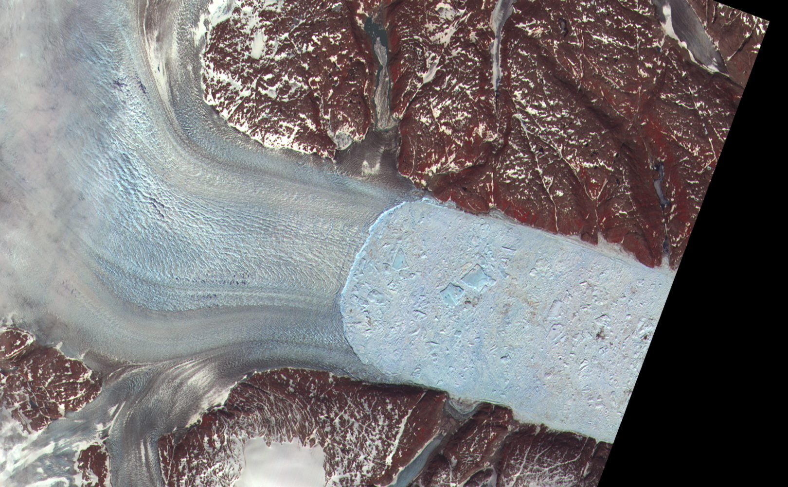 The Helheim glacier.