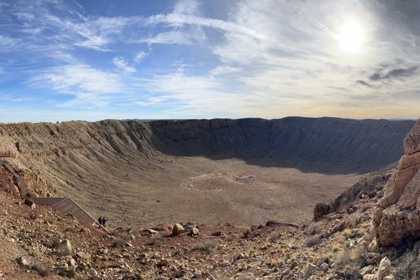 Panorama of the crater on a clear day