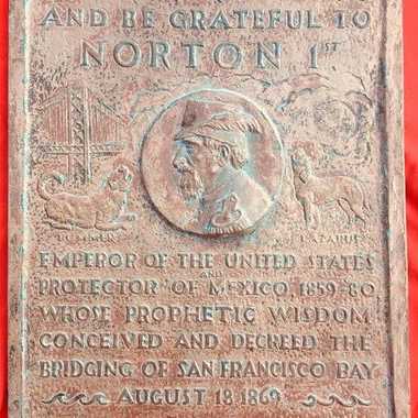 Emperor Norton "Pause, Traveler" plaque (1939) following 2018 restoration. Photo: 