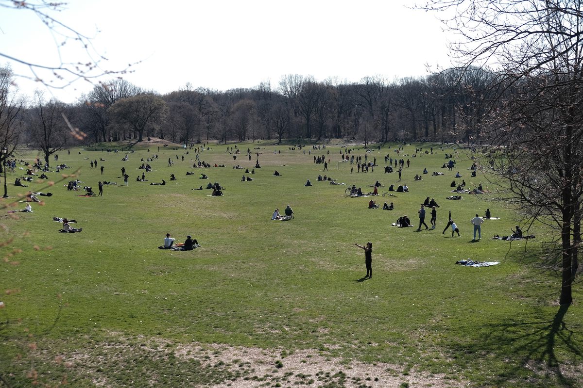 Many New Yorkers took to social media to voice concerns about photos like this, showing crowds in Brooklyn's Prospect Park on March 21. Experts say that social distancing is a crucial part of slowing the spread of COVID-19.