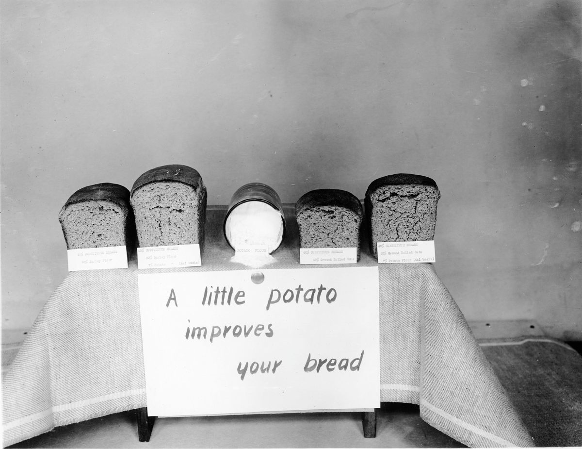 Potato flour was a common substitute for wheat flour.