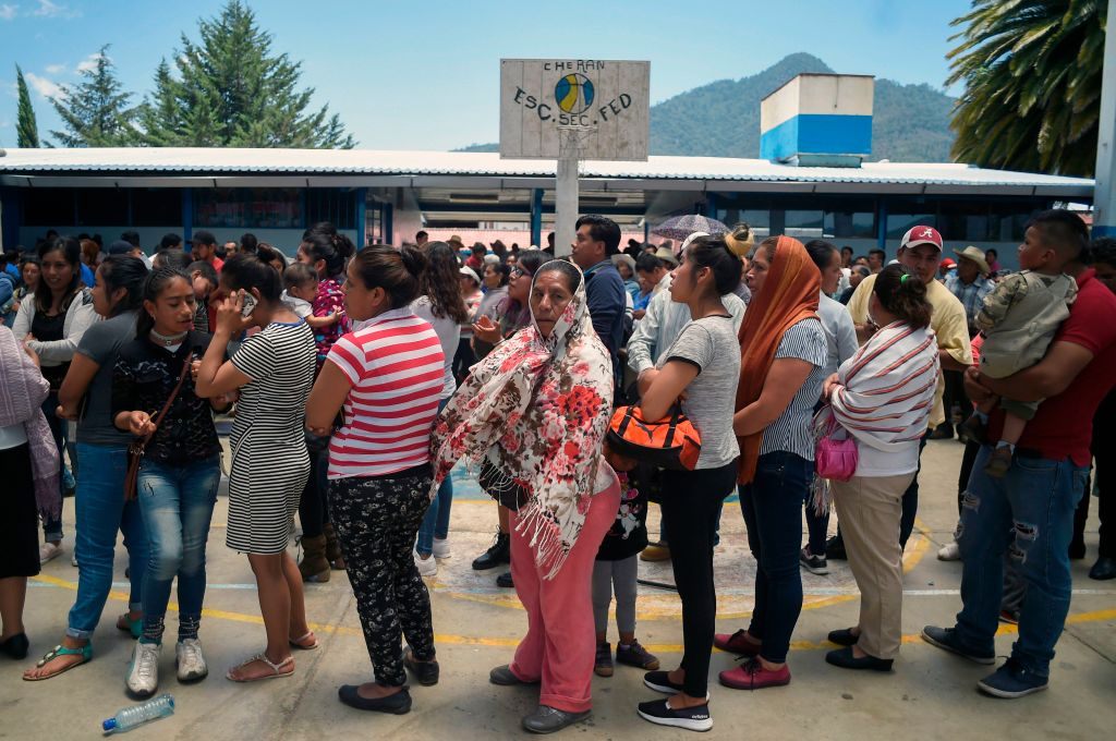 Women of the Indigenous Purépecha community, here shown in line for local elections, have always taken an active role in the politics of Cherán, Mexico. Local legend even tells of a woman named Eréndira, who stole horses from Spanish invaders and led a rebellion against the colonialists.