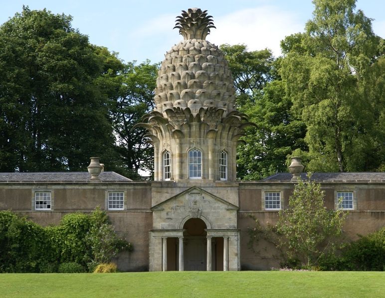 One of the grander uses of a pineapple motif, at Dunmore House in Scotland.