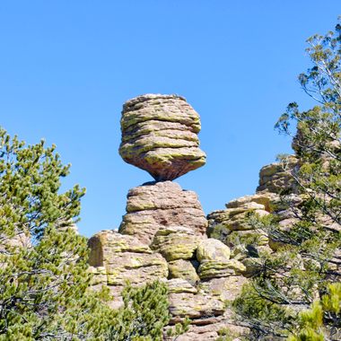 Big Balanced Rock stuns along the Heart of Rocks Loop near Wilcox, AZ.