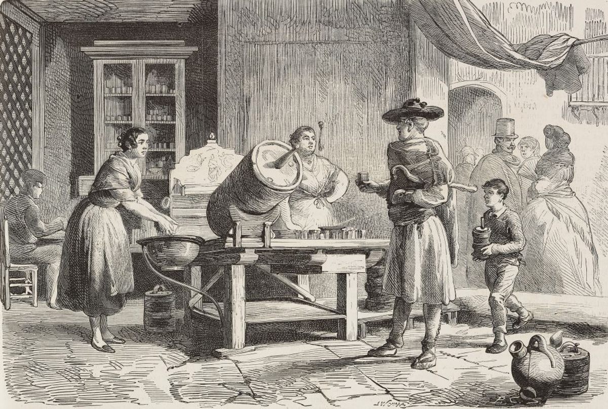 A Spanish horchatería circa the mid-19th century.