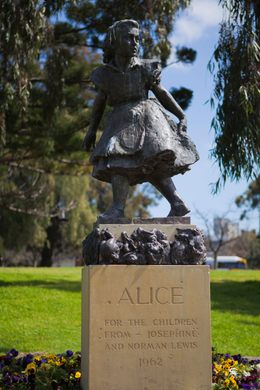Statue of Alice in Wonderland in Rymill Park, Adelaide, South Australia