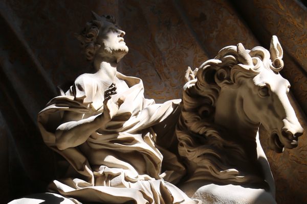 The sculpture was created by Gian Lorenzo Bernini in 1670.