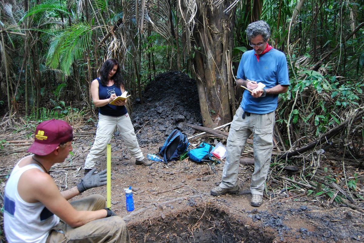 Tim Beach (right) and his team at the Birds of Paradise complex.