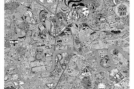 Map Monday: A Swirling, Hand-Drawn, Impossibly Detailed London Map