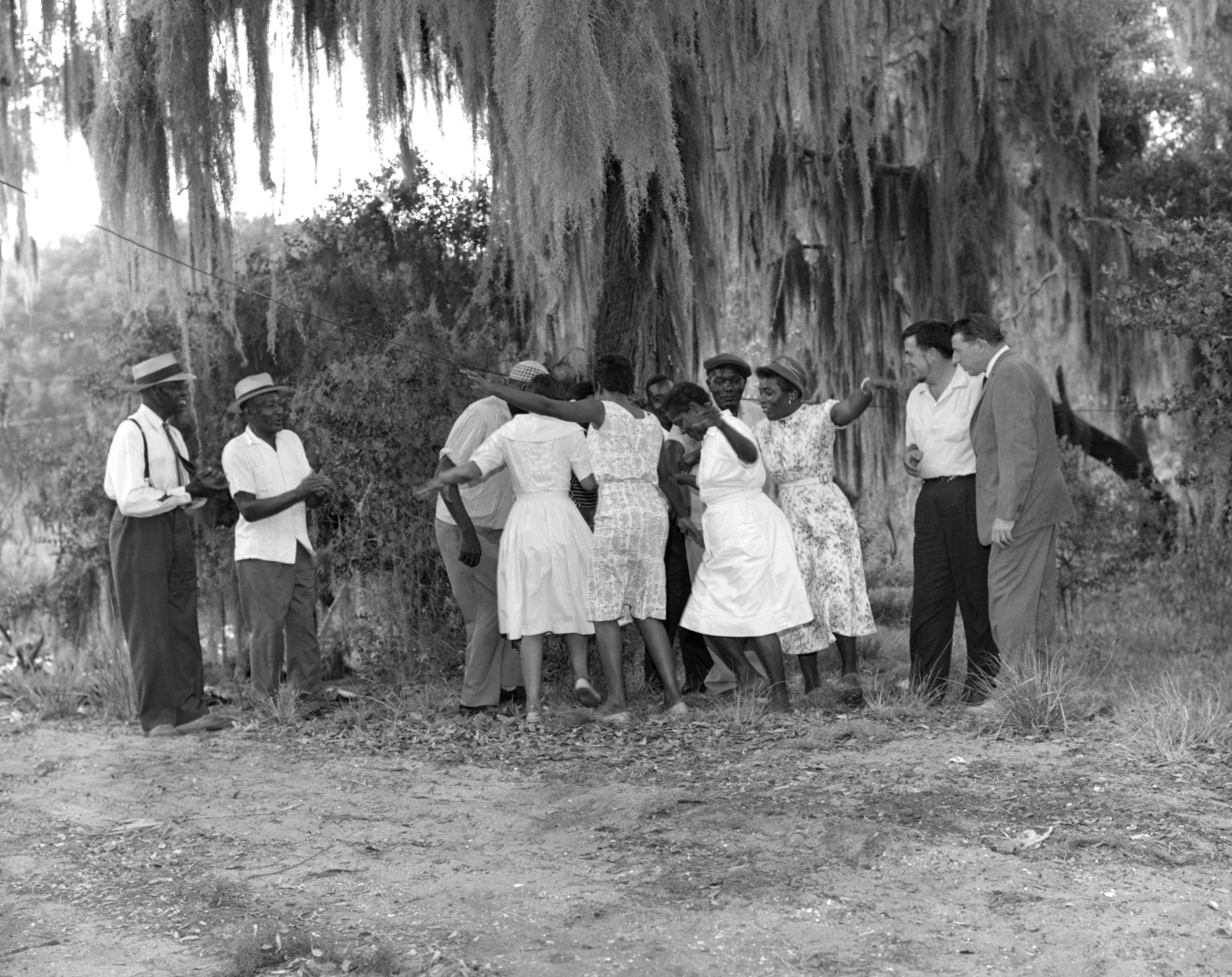 Ethnomusicologist Alan Lomax (second from right) met Bessie Jones when he came to St. Simons Island to record the Spiritual Singers Society of Coastal Georgia.