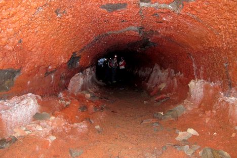 Blood red "volcanic veins"