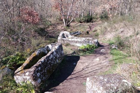 The medieval necropolis by the church.