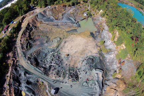 The old quarry from above. 