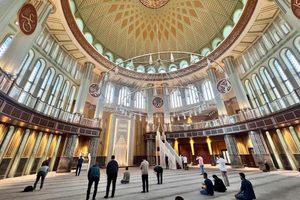 The main prayer hall at Taksim Mosque, Istanbul.