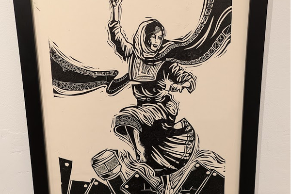 This painting is from the “Art as Resistance” series by Mohammad Sabaaneh.