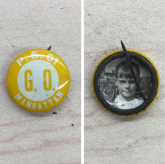 A mystery girl's old PS 61 pin.