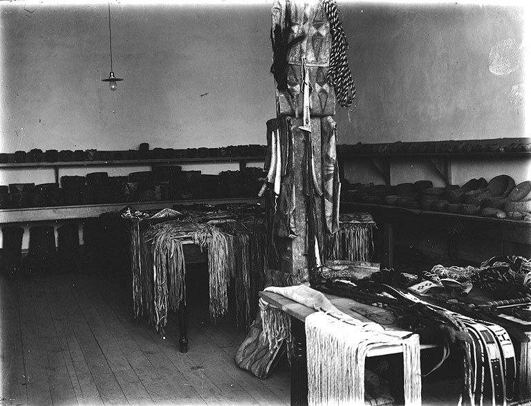 Native American artifacts at the Ferry Museum, Tacoma, Washington, c. 1911.