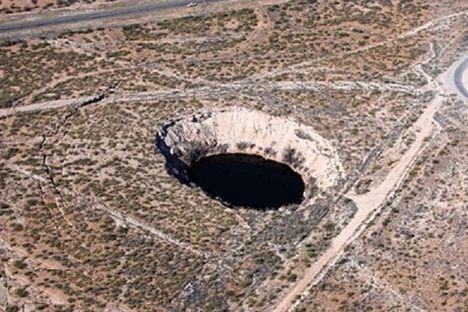 Oblique aerial view of Wink Sink 1.