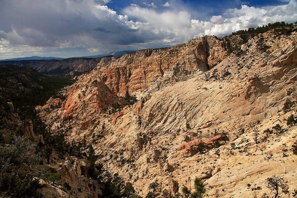 View from Hell’s Backbone Bridge overlooking Box-Death Hollow Wilderness Area