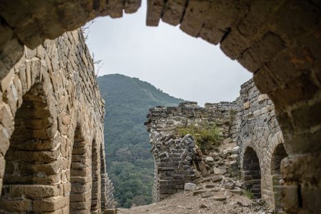 A section of the Great Wall, in Yanqing County, contains mortar made with blood.