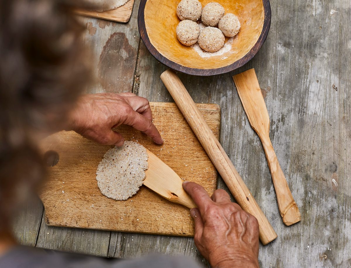 Roll or pat your dough to a thin patty.