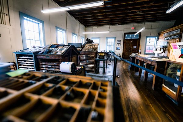 Antique printing equipment.