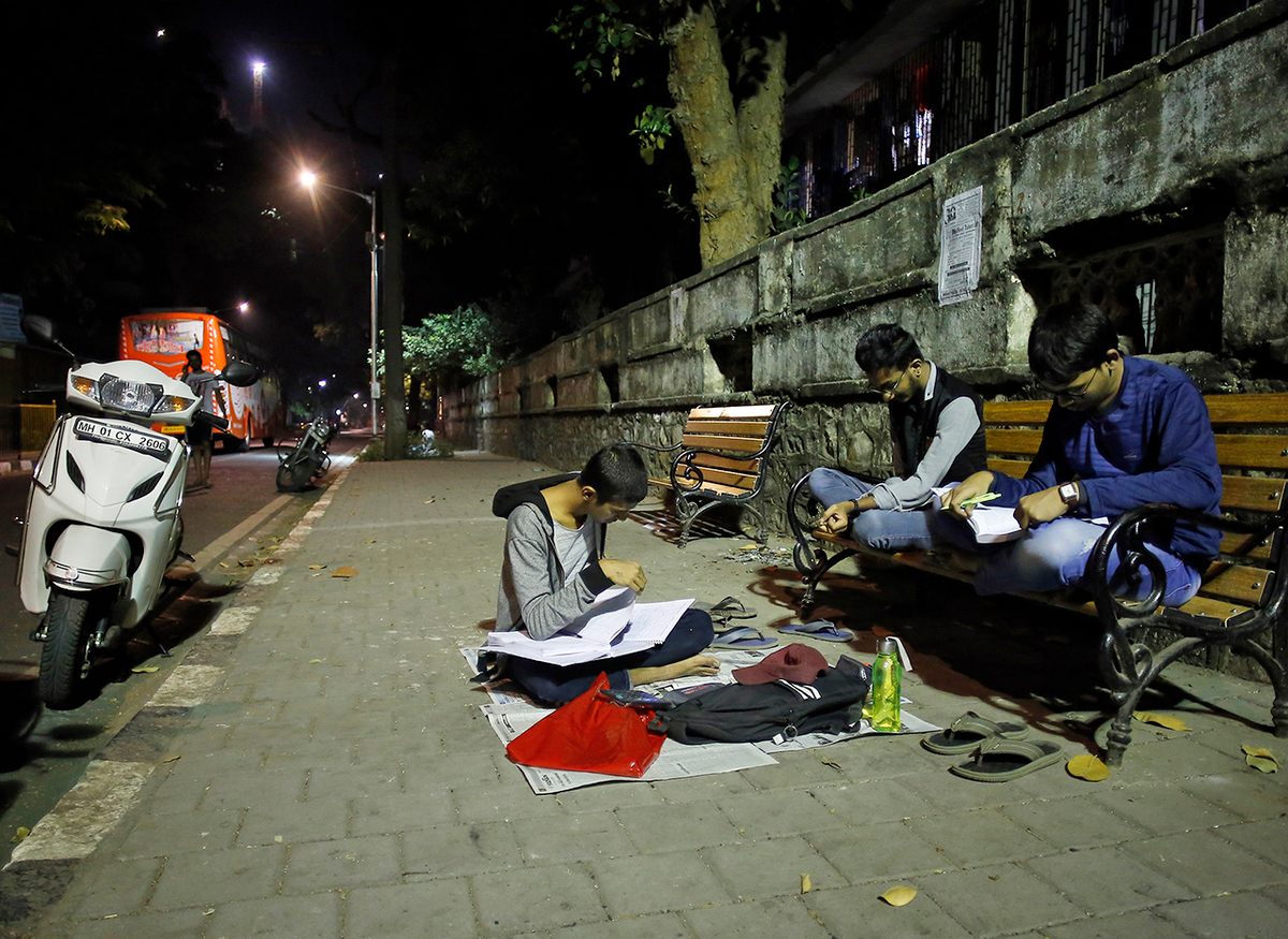At study corners like Abhyas Galli, facilities are rudimentary—or nonexistent.