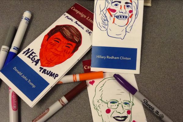 Campaign limericking inspired some spirited pamphlet vandalism. 