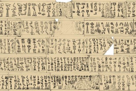 Copy of the Luwian hieroglyphic inscription about the king of Mira, thought to have been composed around 1180 B.C.

Read more at: https://phys.org/news/2017-10-luwian-hieroglyphic-inscription-bronze-age.html#jCp