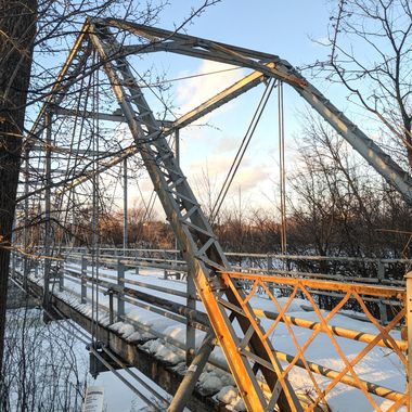 Porter's Island bridge, built in 1894, showcasing the original lattice railing.