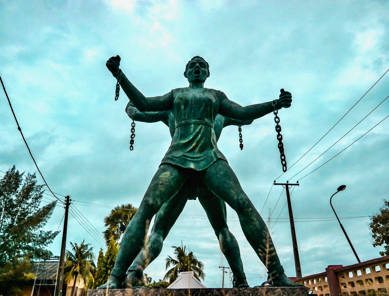 This colossal freedom statue stands in front of Nigeria's Badagry Heritage Museum in Lagos State. Badgery, a small town near Nigeria's border with Benin, was the site of a large slave port.