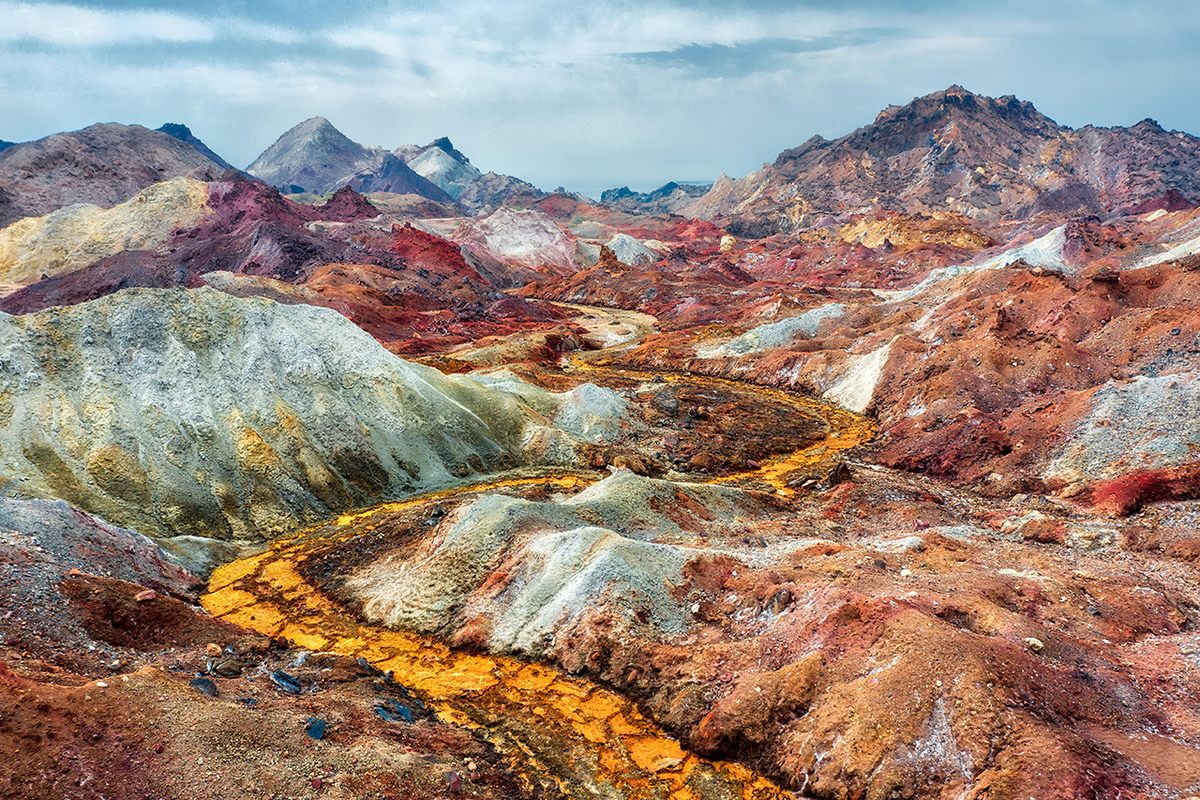 A rainbow-colored valley on Hormuz Island.