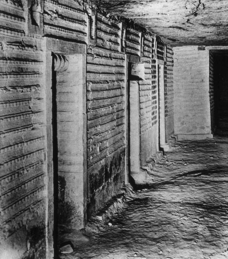 Underground tunnel at the Pyramid of Djoser in Egypt.