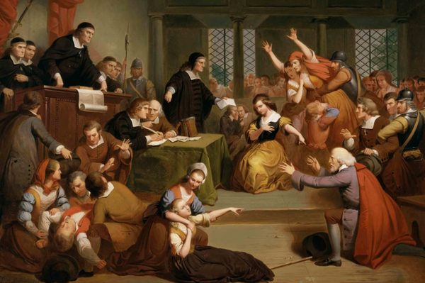 George Jacobs, whose witchcraft trial is shown here in Thomkins H. Matteson's 1855 painting, was one of 19 people hanged as a witch during the 1692 Salem witch trials.