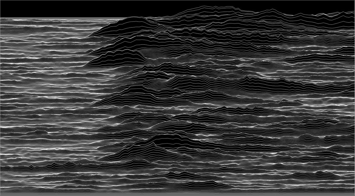 <em>Unknown Variability</em>, Winner 2017. Each line represents a neuron reacting to reward-predictive stimuli.