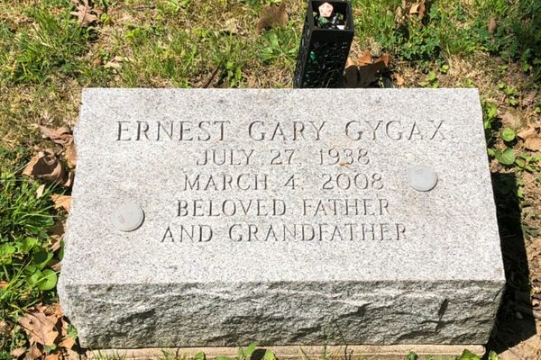 Headstone for Ernest Gary Gygax