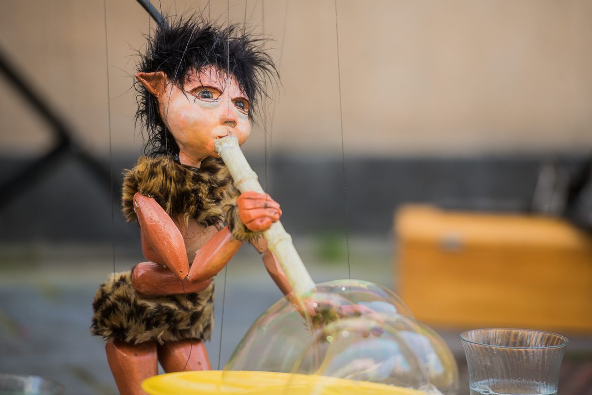 A marionette from a street performance in Charleville-Mézières.