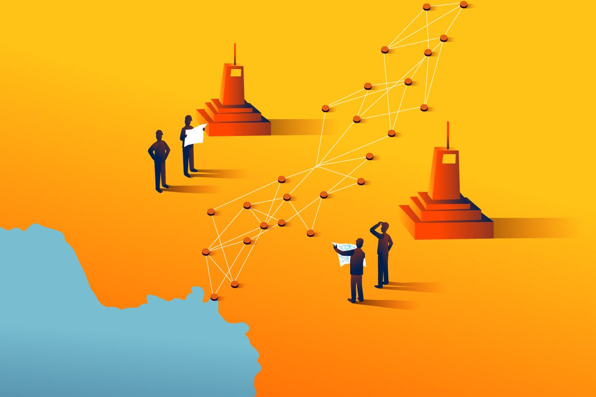 Before a border can be officially demarcated, precision must be ensured by a series of carefully measured control points on either side of the border.