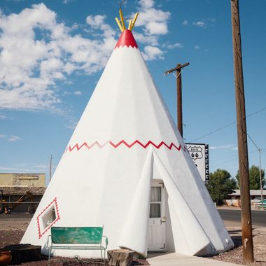 A personal teepee room at the historic Wigwam Motel in Holbrook, AZ.