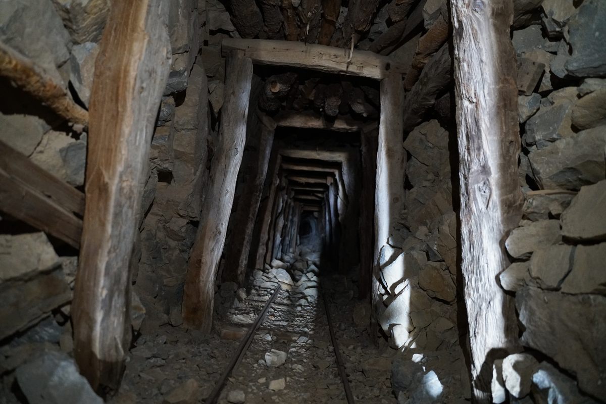Old mines beneath Cerro Gordo.