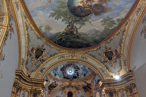 Fresco on the ceiling of the chapel.