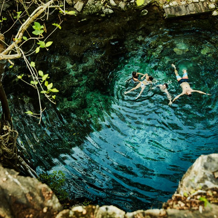 Refreshing swim in a local cenote.