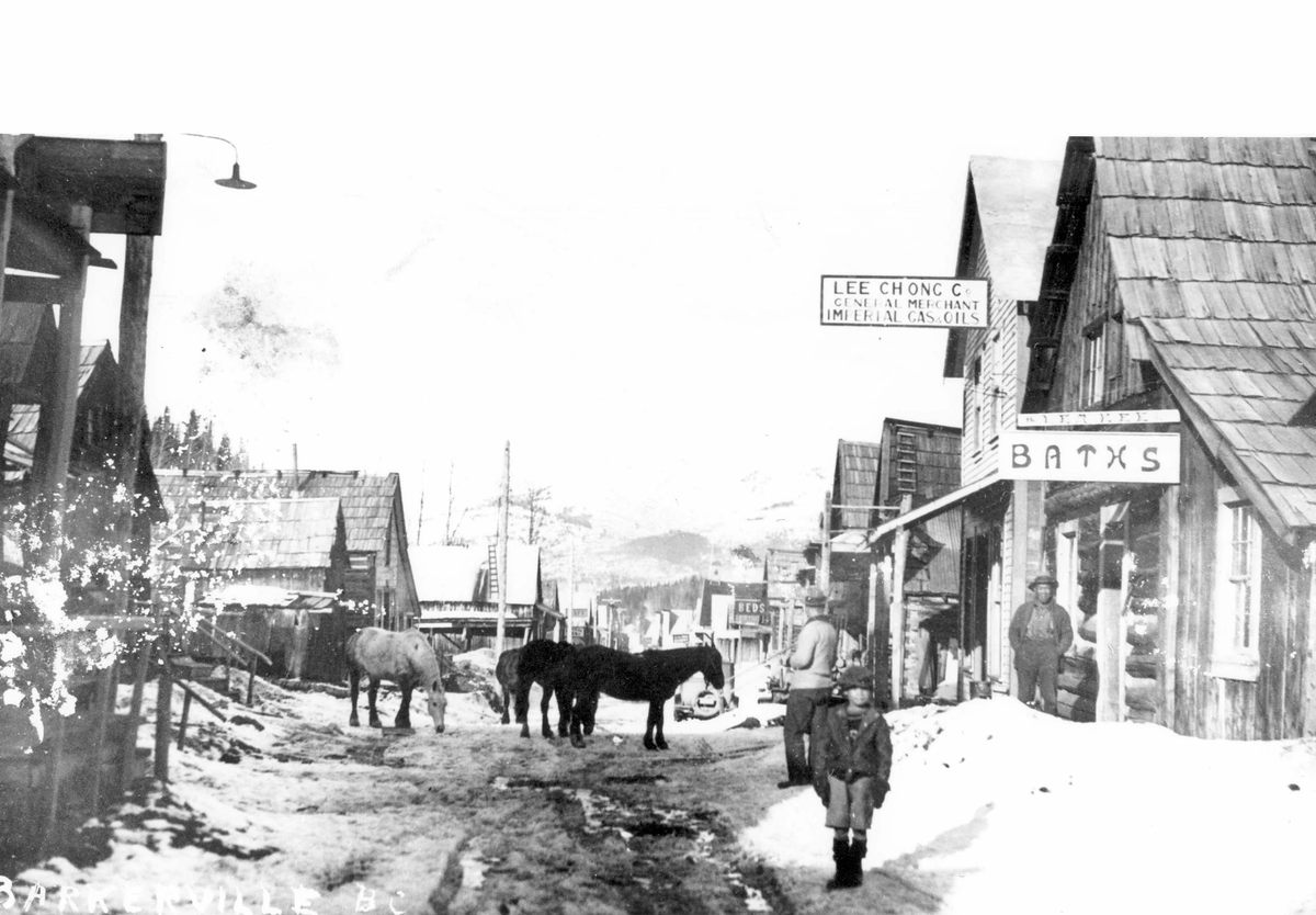An archival photo of the Lee Chong store in Barkerville.